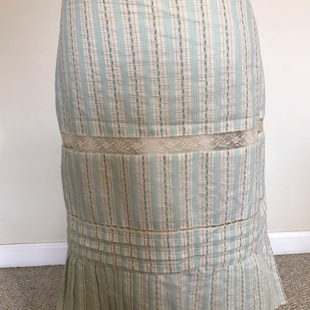 Tibi skirt 6 pencil style pleated hem summer lace